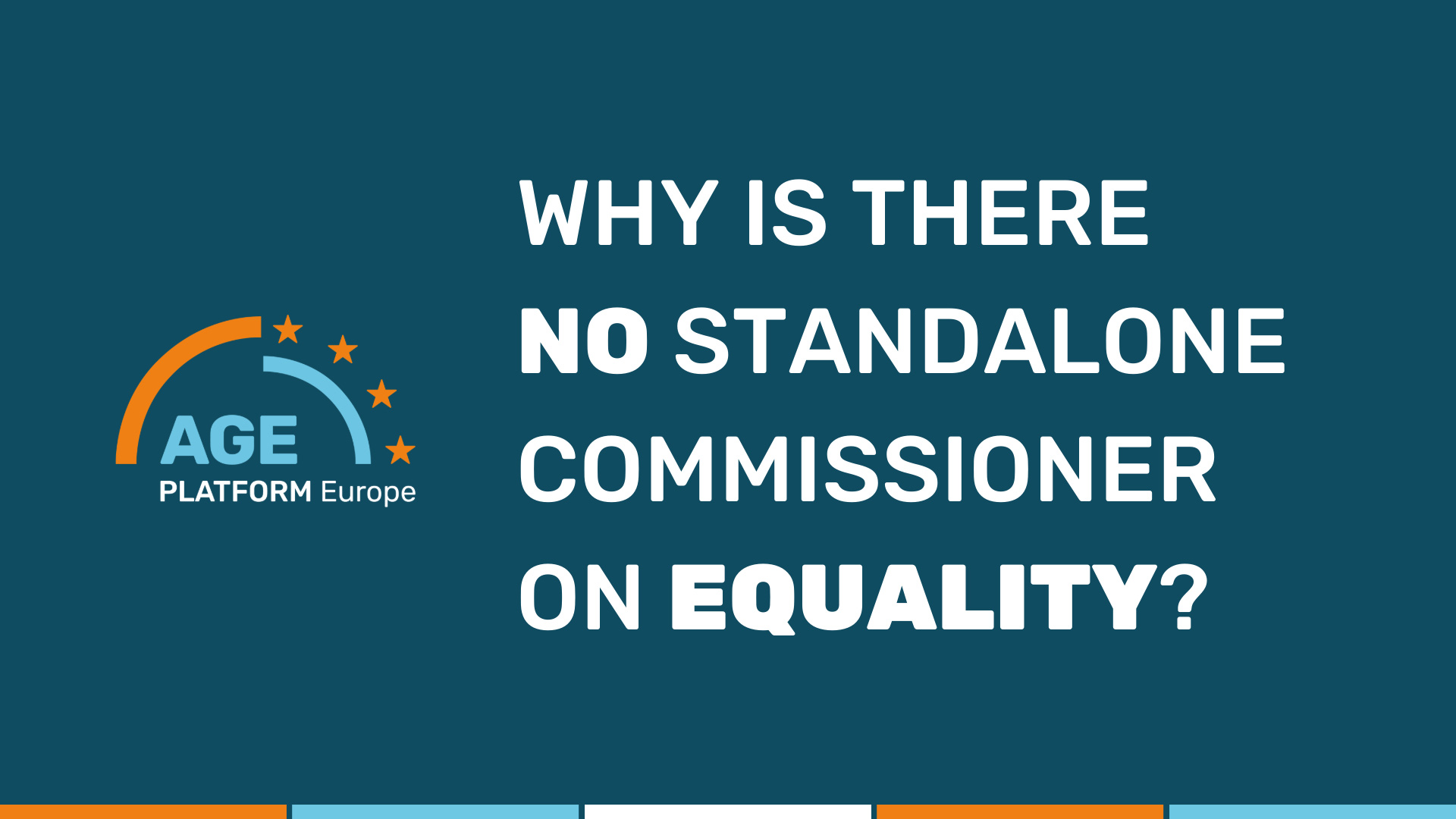 Why is there no standalone Commissioner on Equality?