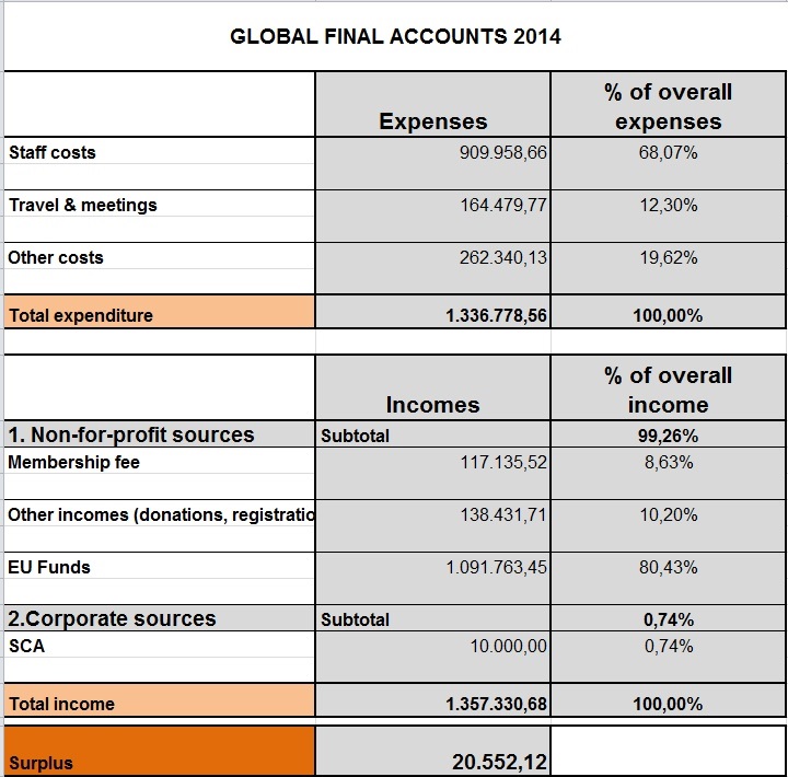 Global final accounts 2014